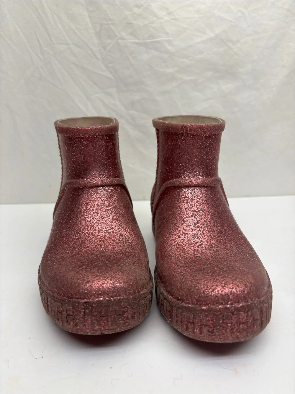 UGG Kids Glitter Rain Boots - Pink, SZ 1 little girl, 2(BA)